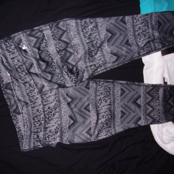 size large active wear blak gray gear pants womens leggings athletic - Picture 4 of 6